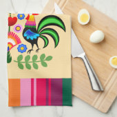 Polnische Volkskunst - Blumenstickermuster Geschirrtuch (Viertel Falte)