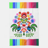 Polnische Volkskunst - Blumenstickermuster Geschirrtuch (Vertikal)