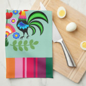 Polnische Volkskunst - Blumenstickermuster Geschirrtuch (Viertel Falte)