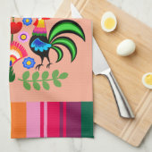 Polnische Volkskunst - Blumenstickermuster Geschirrtuch (Viertel Falte)