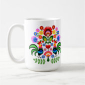Polnische Volkskunst - Blumenstickermuster Kaffeetasse (Links)