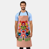 Polnische Volkskunst - Blumenstickermuster Schürze (Getragen)