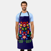 Polnische Volkskunst - Blumenstickermuster Schürze (Getragen)