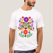 Polnische Volkskunst - Blumenstickermuster T-Shirt (Vorderseite)