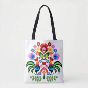 Polnische Volkskunst - Blumenstickermuster Tasche