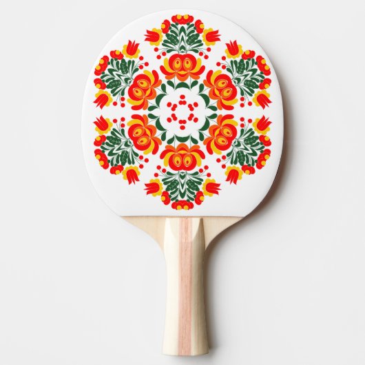 Polnische Volkskunst - Blumenstickermuster Tischtennis Schläger (Vorderseite)
