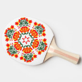Polnische Volkskunst - Blumenstickermuster Tischtennis Schläger (Seitenansicht)