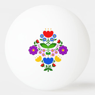 Polnische Volkskunst - Blumenstickermuster Tischtennisball