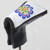 Polnische Volkskunst - Blumenstickermuster und cu Golf Headcover (3/4 Vorderseite)