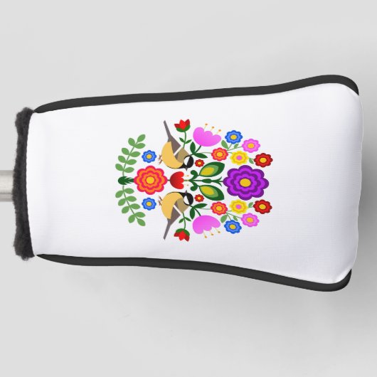 Polnische Volkskunst - Blumenstickermuster und cu Golf Headcover (Vorderseite)
