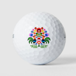 Polnische Volkskunst - Blumenstickermuster und cu Golfball