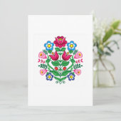 Polnische Volkskunst farbenfrohe Grußkarte Dankeskarte (Stehend Vorderseite)