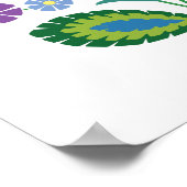 Polnische Volkskunst Grüne Blume Poster (Ecke)