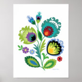 Polnische Volkskunst Grüne Blume Poster (Vorne)