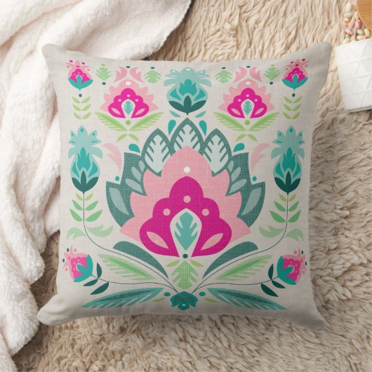 Polnische Volkskunst inspiriert, Blumenkissen. Kissen (Decke)