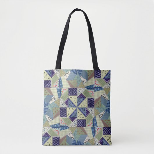 Polnische Volkskunst - Patchwork-Quilt - Handgenäh Tasche (Vorderseite)