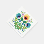 Polnische Volksmörder-Blume Lavendel und Gelb Serviette (Ecke)