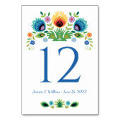 Polnische Volksmörder-Blume Lavendel und Gelb Tischnummer (Vorderseite)