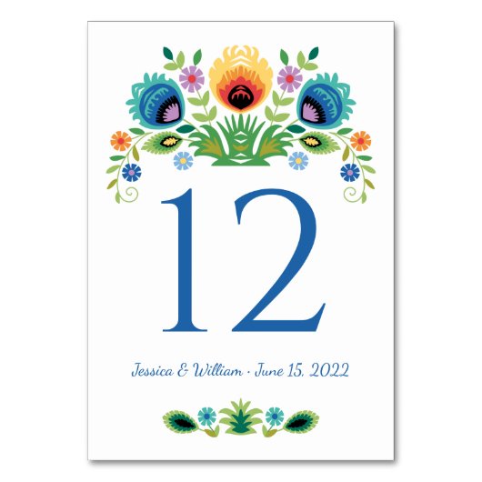 Polnische Volksmörder-Blume Lavendel und Gelb Tischnummer (Vorderseite)