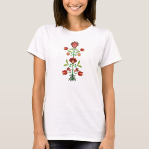 Polnische Volksstickerei-Blumen Muster, T - Shirt