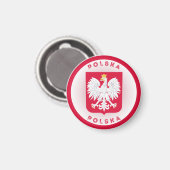 Polnische Wappen-Circle-Form Magnet (Vorderseite/Rückseite)