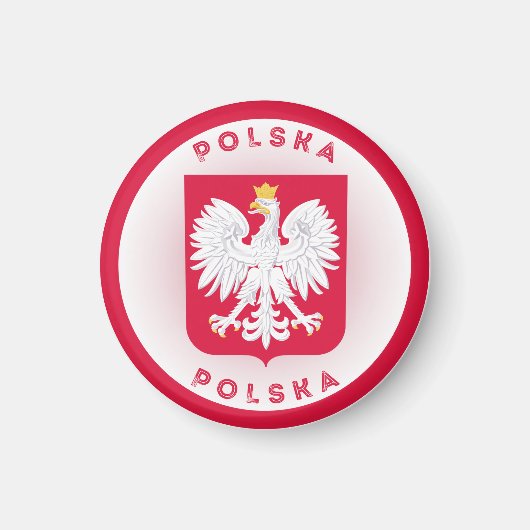 Polnische Wappen-Circle-Form Magnet (Vorne)