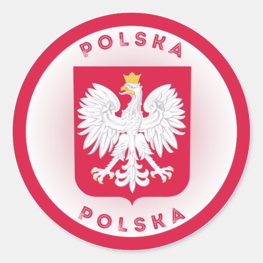 Polnische Wappen-Circle-Form Runder Aufkleber (Vorderseite)