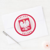 Polnische Wappen-Circle-Form Runder Aufkleber (Umschlag)