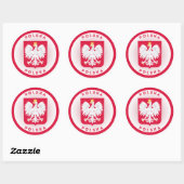Polnische Wappen-Circle-Form Runder Aufkleber (Blatt)