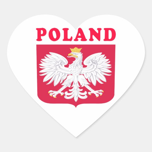 Polnische Wappen Herz-Aufkleber (Vorderseite)