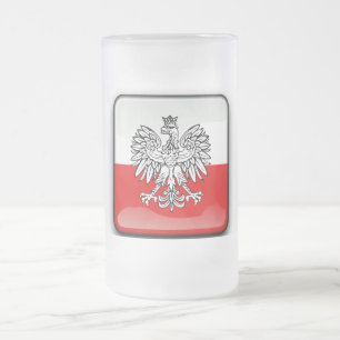 Polnische Wappen Mattglas Bierglas