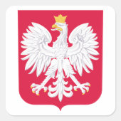 Polnische Wappen Quadratischer Aufkleber (Vorderseite)