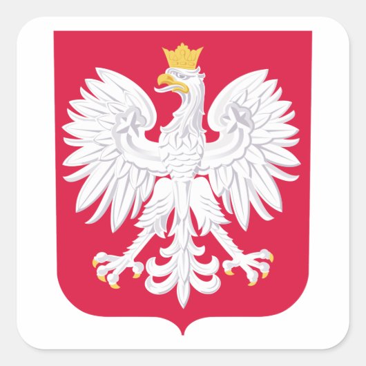 Polnische Wappen Quadratischer Aufkleber (Vorderseite)