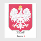Polnische Wappenküste Patriotisch Aufkleber (Blatt)