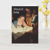 Polnische Weihnachtskarte - Boże Narodzenie Karte (Gelbe Blume)