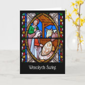 Polnische Weihnachtskarte - Boże Narodzenie Karte (Gelbe Blume)