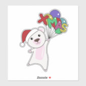 Polnische Weihnachtsschnee Wintertiere Polar Bears Aufkleber (Blatt)