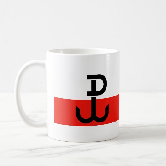 Polnische Widerstand-Flagge Kaffeetasse (Links)