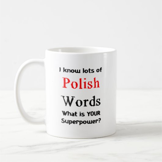 polnische Worte Kaffeetasse (Links)