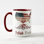 Polnische Wurzeln, polnische amerikanische Flaggen Tasse (Links)