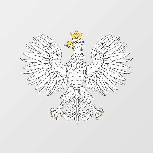 Polnischer Adler Fensteraufkleber (Blatt)