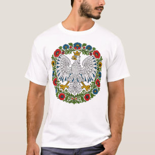 Polnischer Adler Florale Volkskunst T-Shirt