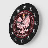 Polnischer Adler in der roten Wall-Uhr Große Wanduhr (Winkel)