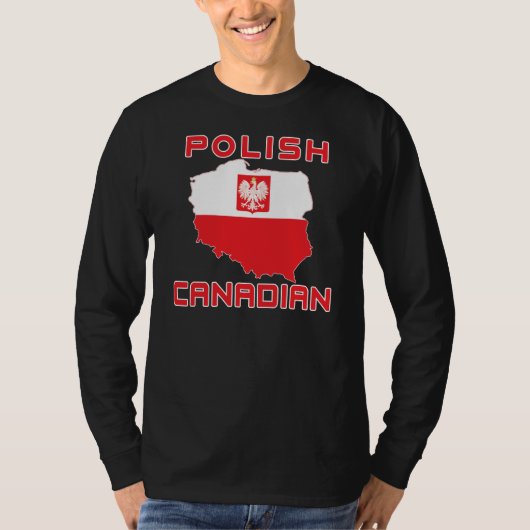 Polnischer Adler Kanadische Karte T-Shirt (Vorderseite)
