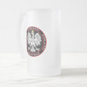 Polnischer Adler Mattglas Bierglas (Vorderseite Links)