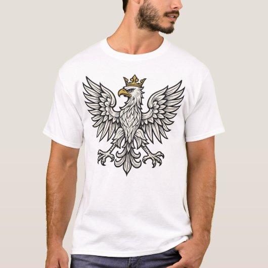 Polnischer Adler Minimal-Wappen T-Shirt (Vorderseite)