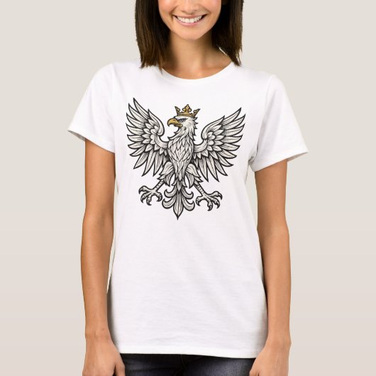 Polnischer Adler Minimal-Wappen T-Shirt (Vorderseite)
