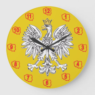 Polnischer Adler mit goldener Krone Wanduhr