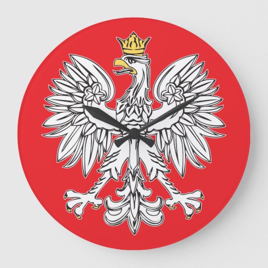 Polnischer Adler mit goldener Kronenuhr Große Wanduhr (Vorderseite)