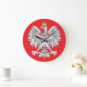 Polnischer Adler mit goldener Kronenuhr Große Wanduhr (Zuhause)